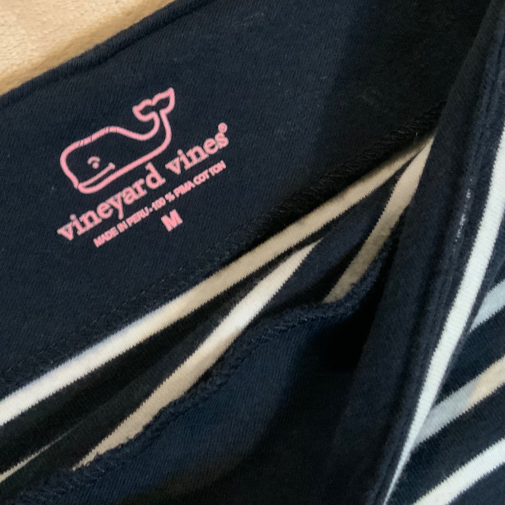 Vineyard Vines Navy White M Knit Dress Preppy Beach Coastal Scandi Girl Normcore